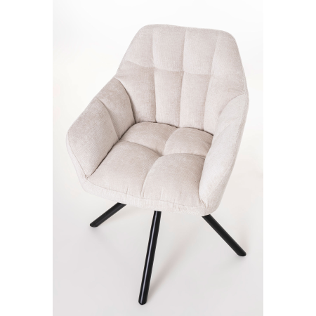 SILLA IRIS GIRATORIA 360º. TAPIZADO BEIGE, PATAS METAL NEGRO