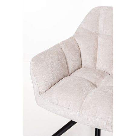 SILLA IRIS GIRATORIA 360º. TAPIZADO BEIGE, PATAS METAL NEGRO