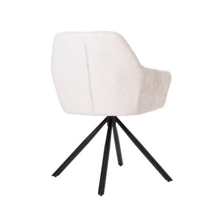 SILLA IRIS GIRATORIA 360º. TAPIZADO BEIGE, PATAS METAL NEGRO