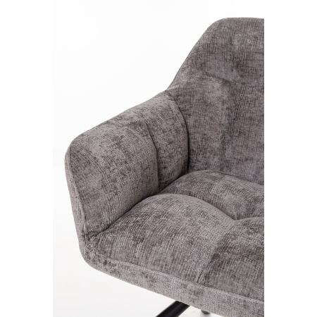 SILLA IRIS GIRATORIA 360º. TAPIZADO GRIS OSCURO, PATAS METAL NEGRO