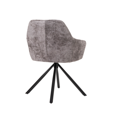 SILLA IRIS GIRATORIA 360º. TAPIZADO GRIS OSCURO, PATAS METAL NEGRO