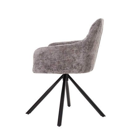 SILLA IRIS GIRATORIA 360º. TAPIZADO GRIS OSCURO, PATAS METAL NEGRO