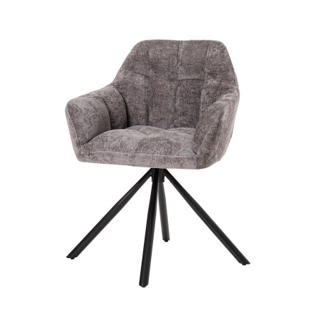 SILLA IRIS GIRATORIA 360º. TAPIZADO GRIS OSCURO, PATAS METAL NEGRO