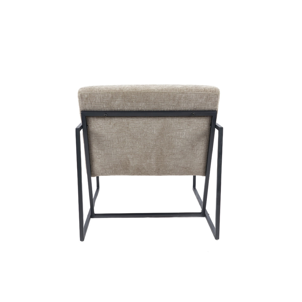 BUTACA FRAME, TAPIZADO BEIGE, ESTRUCTURA METAL NEGRO. 78*82*71 CM