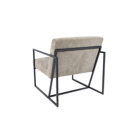 BUTACA FRAME, TAPIZADO BEIGE, ESTRUCTURA METAL NEGRO. 78*82*71 CM