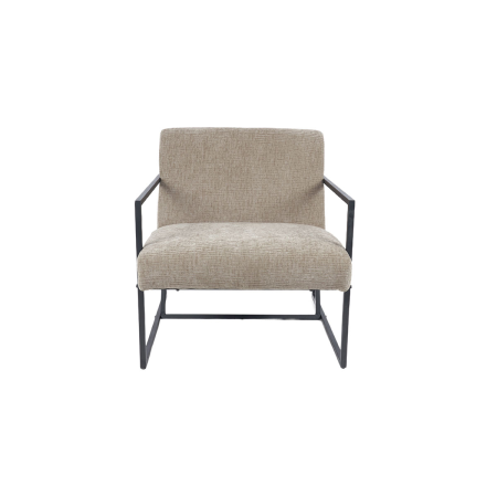 BUTACA FRAME, TAPIZADO BEIGE, ESTRUCTURA METAL NEGRO. 78*82*71 CM