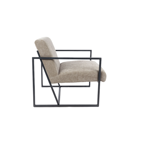 BUTACA FRAME, TAPIZADO BEIGE, ESTRUCTURA METAL NEGRO. 78*82*71 CM