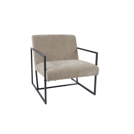 BUTACA FRAME, TAPIZADO BEIGE, ESTRUCTURA METAL NEGRO. 78*82*71 CM