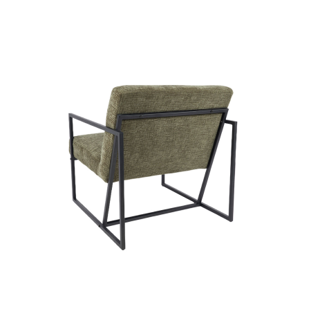 BUTACA FRAME, TAPIZADO VERDE, ESTRUCTURA METAL NEGRO. 78*82*71 CM