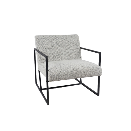 BUTACA FRAME, TAPIZADO GRIS ESTRUCTURA METAL NEGRO. 78*82*71 CM