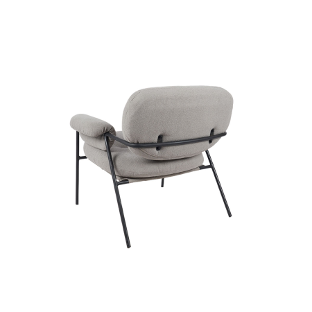 BUTACA HYDE. TAPIZADO GRIS PIEDRA, PATAS METAL NEGRO. 73*83*77 CM