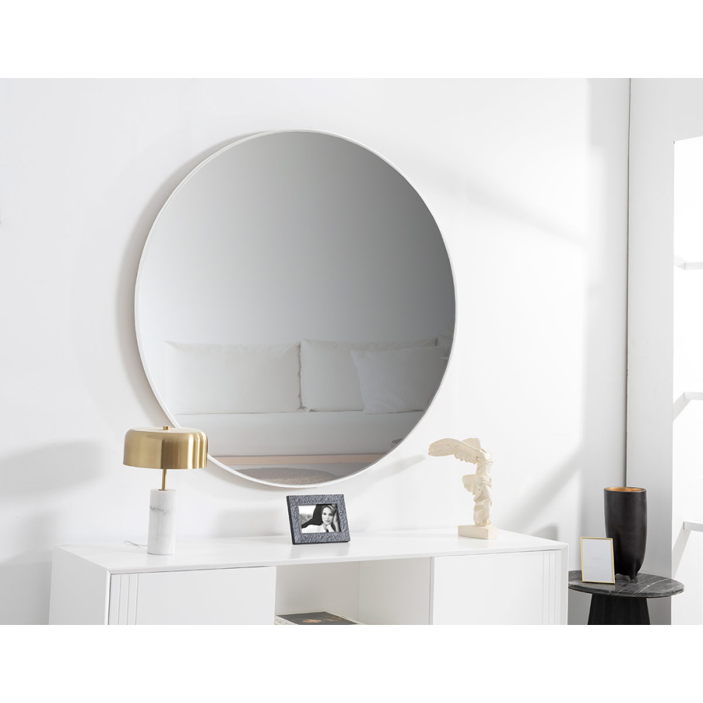ESPEJO  120 CM DIAMETRO. BLANCO
