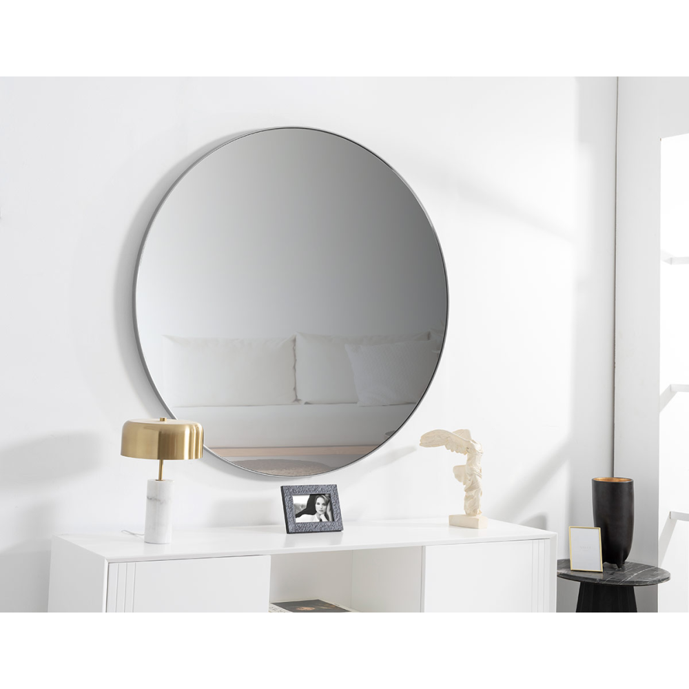 ESPEJO 120 CM DIAMETRO. PLATA