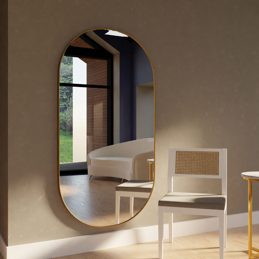 ESPEJO RESINA OVALADO DORADO 150*80 CM (SE PUEDE COLGAR HORIZONTAL/VERTICAL)