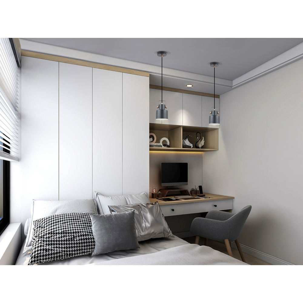 I3-ERIKA- LAMPARA 1L NEGRO-COBRE