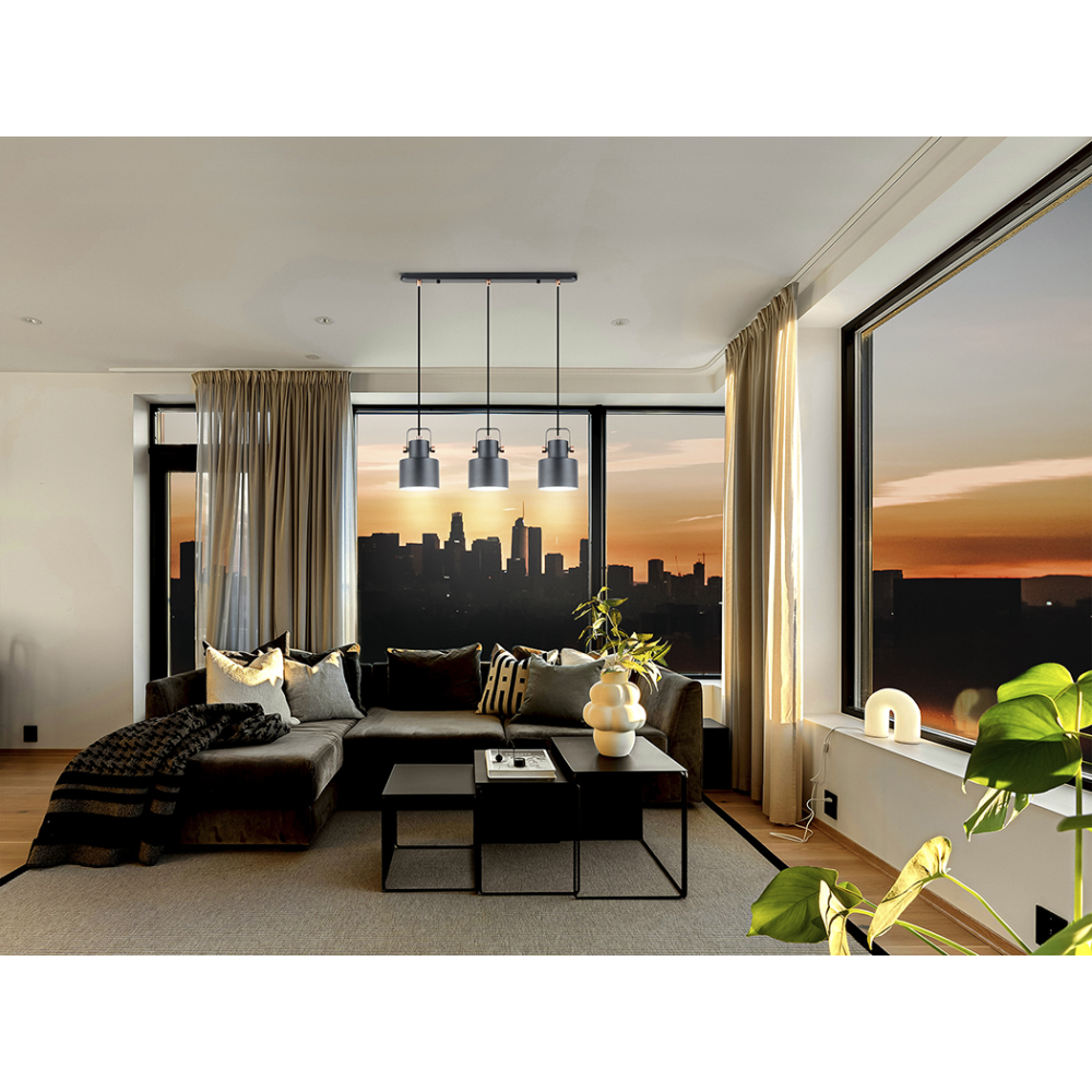 I3-ERIKA- LAMPARA 3L NEGRO-COBRE