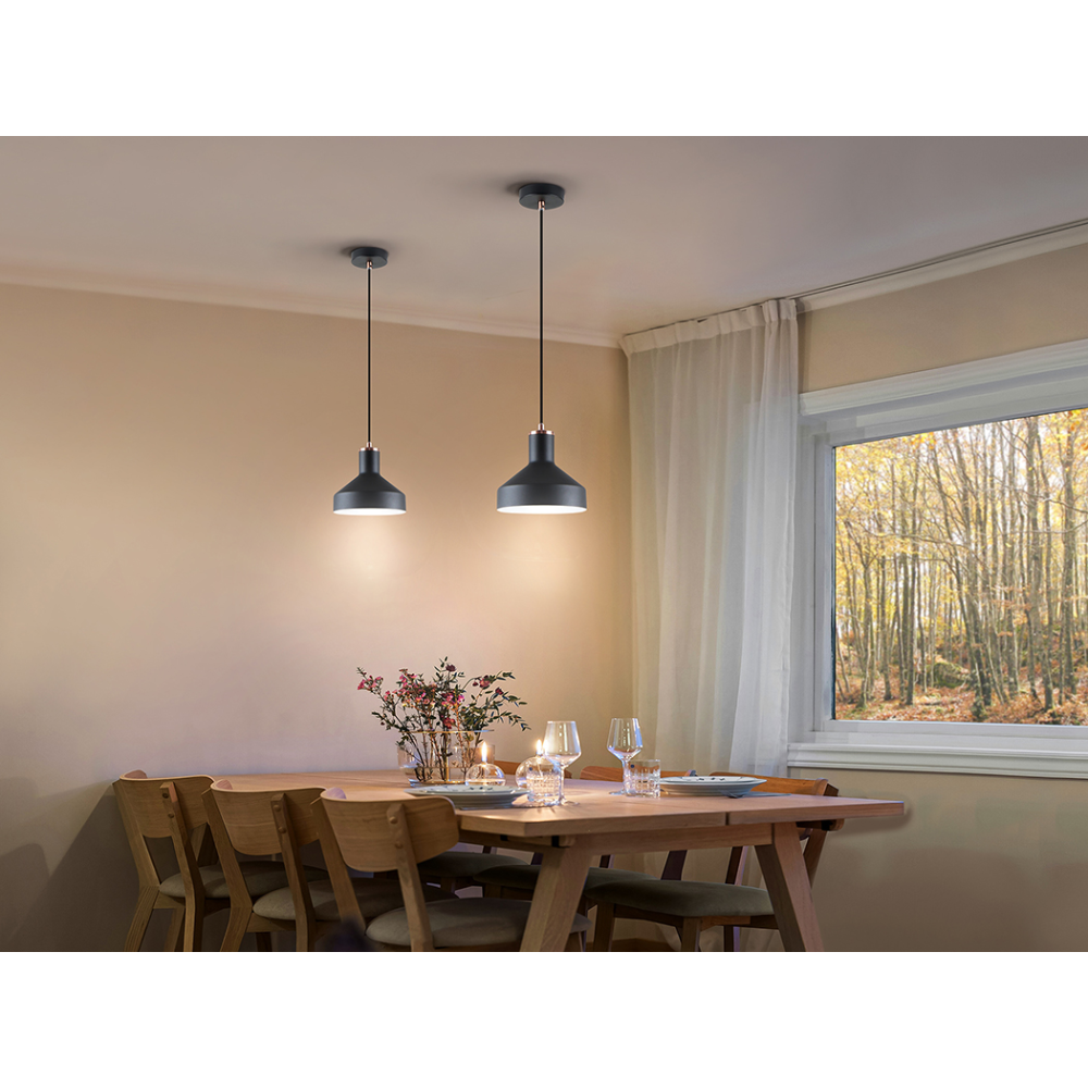 I3-IRIAS- LAMPARA 1L NEGRO-COBRE