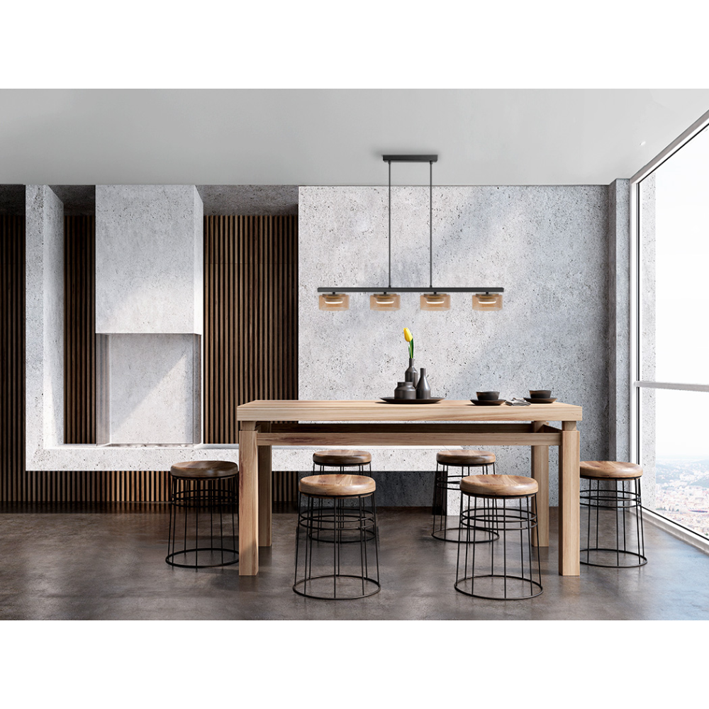 I3-OLAIA- LAMPARA 4L NEGRO-AMBAR