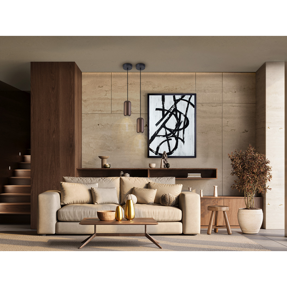 I3-NIMES- LAMPARA 1L NEGRO-MARRON