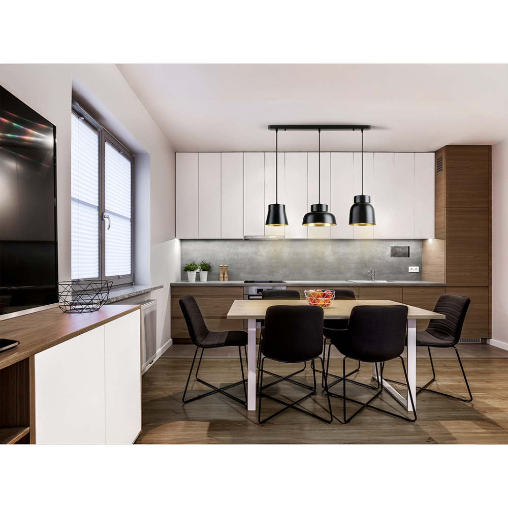 I3-VULCANO- LAMPARA 3L -NEGRO/ORO