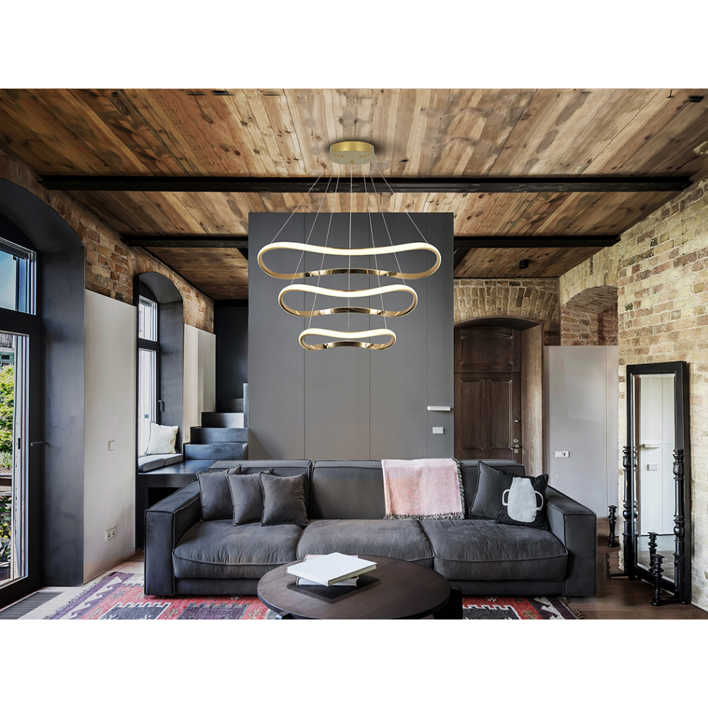 I3-NAOS-LAMPARA ORO ROSA 3 AROS D80