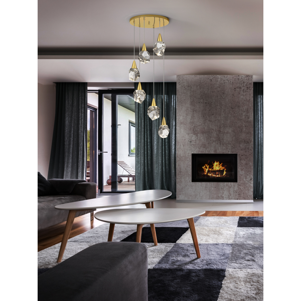 LAMPARA 6L?AQUARIA?ORO MATE