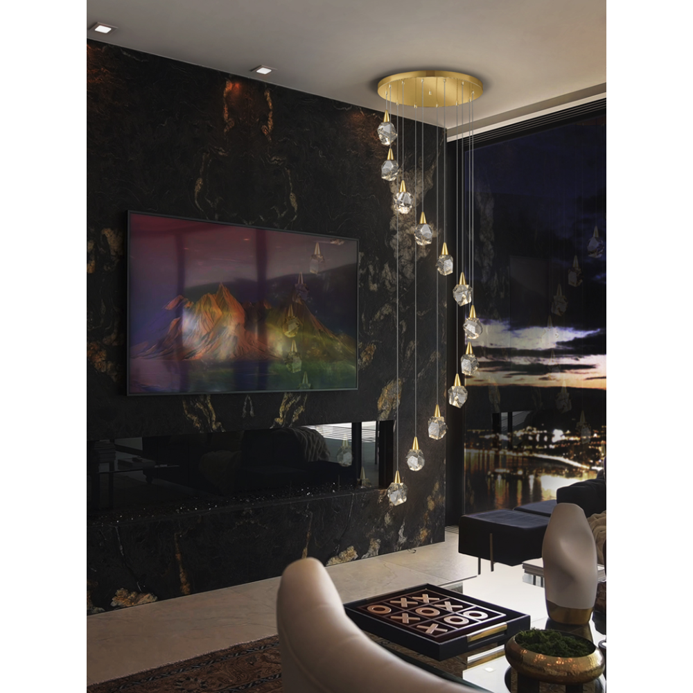 LAMPARA 12L?AQUARIA?ORO MATE