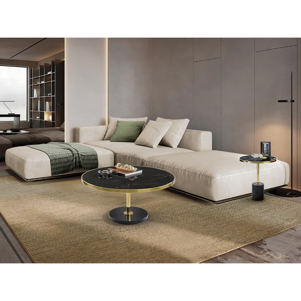 DEKALA- MESA CENTRO NEGRO-ORO D90