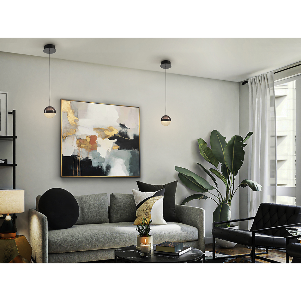 ORBES- LAMPARA 1L CROMO NEGRO D12