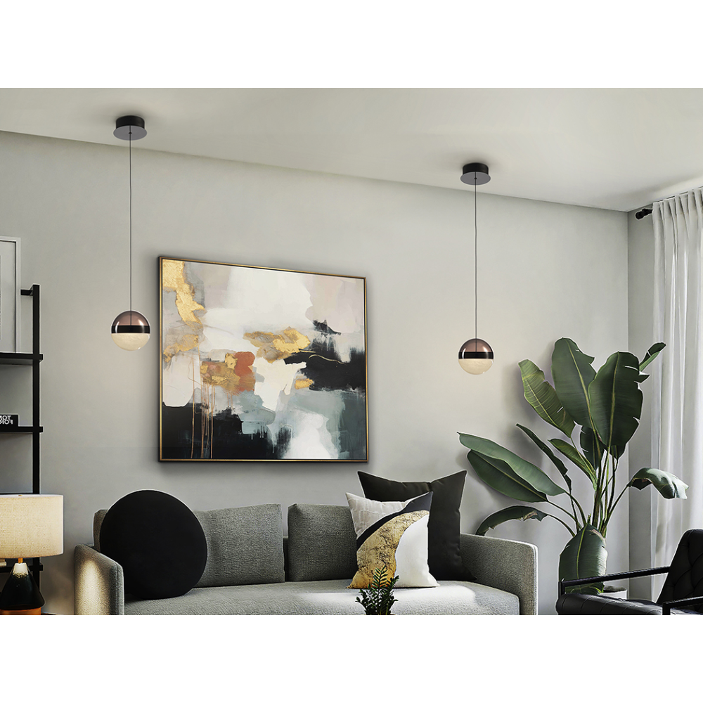 ORBES- LAMPARA 1L CROMO NEGRO D15