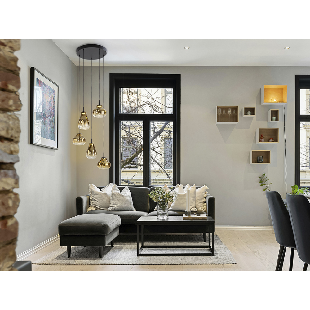 ALEDIS- LAMPARA 5L NEGRO-DORADO