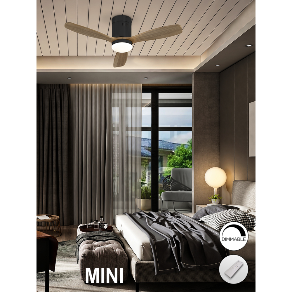 SIROCO MINI-VENTILADOR NEG/NOGAL DIM