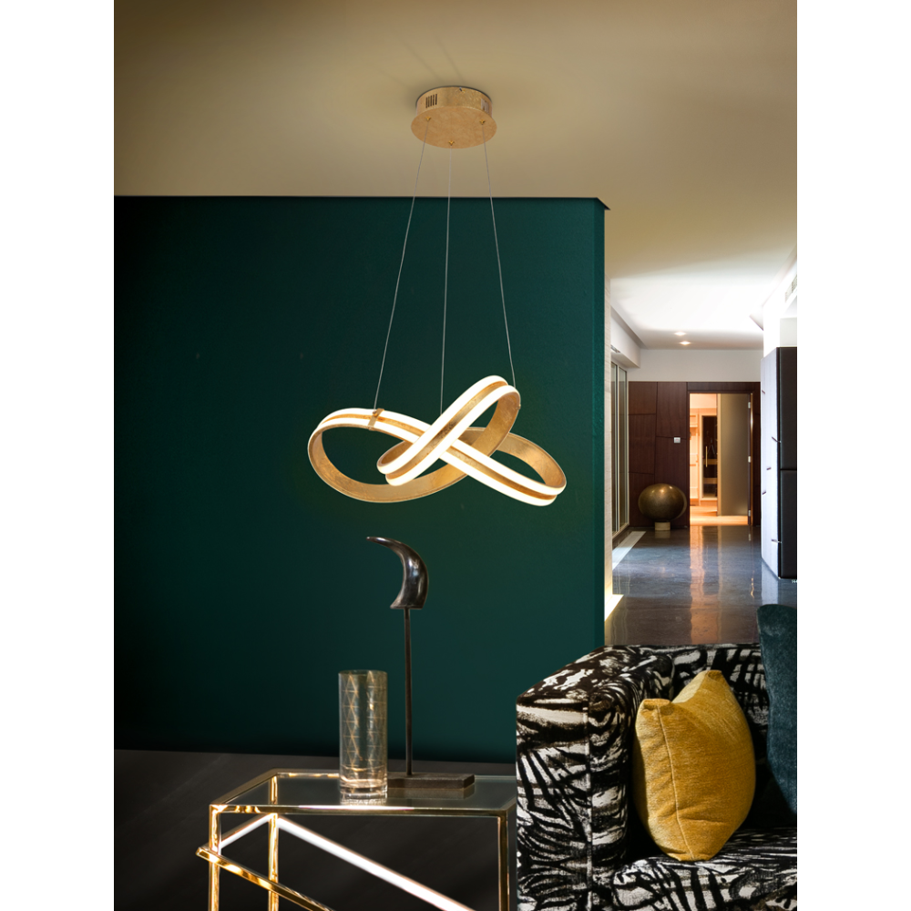 LAMPARA ?LAZAS? PAN DE ORO ?52