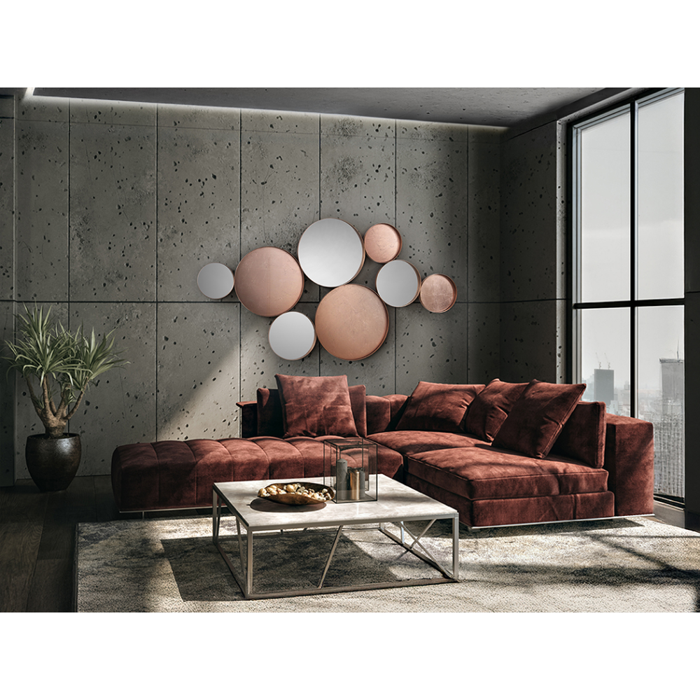 MALMO- ESPEJO ORO ROSA 165X90