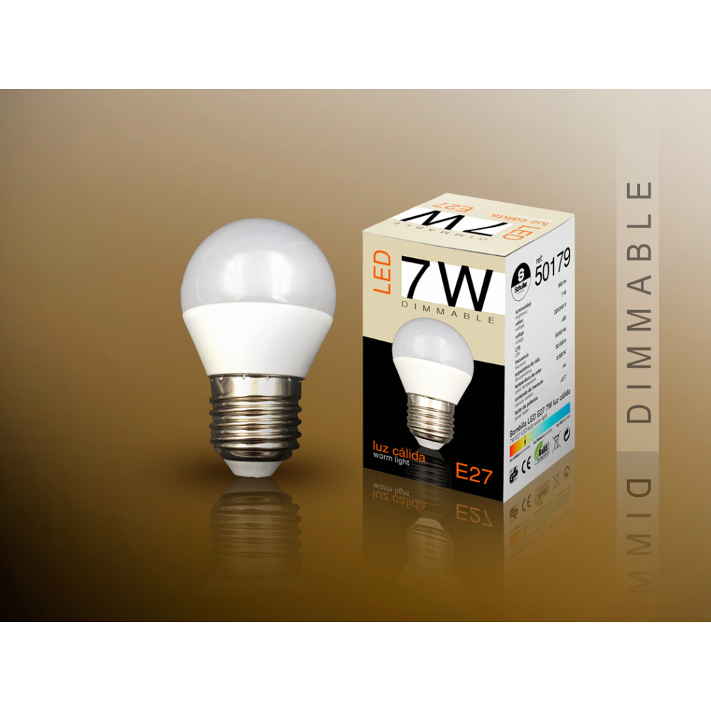 BOMB.LED DIMABLE 3000K 7W E27