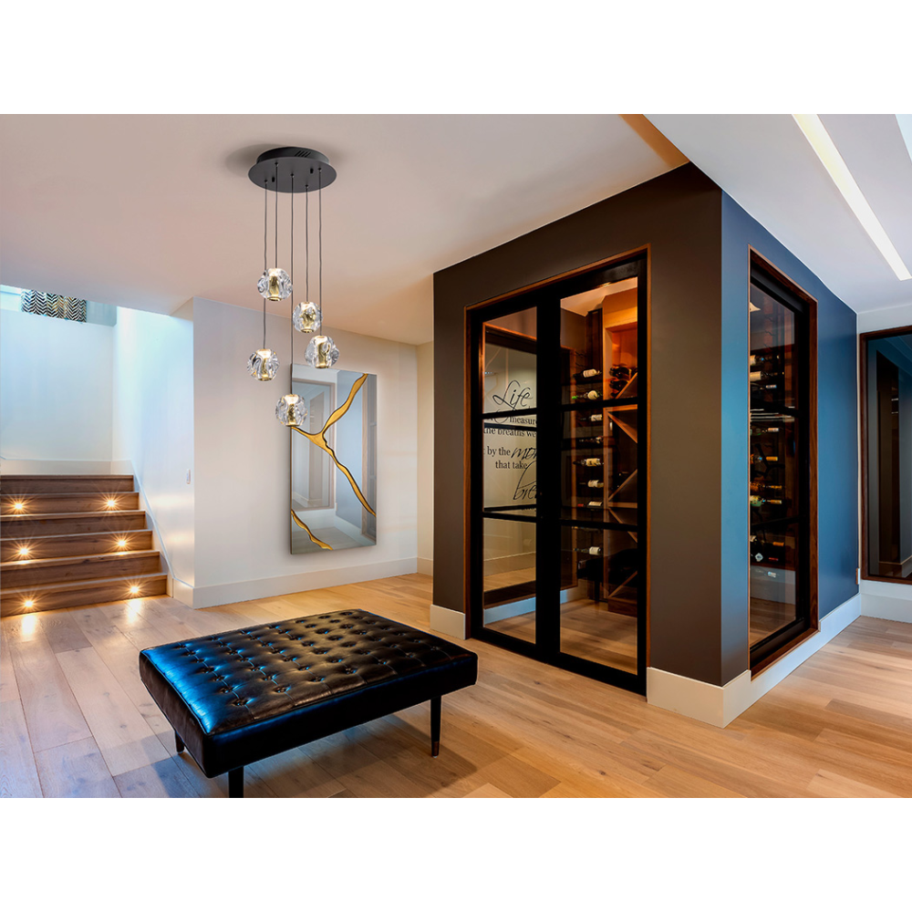 ZARIA- LAMP 5L- NEGRO/ORO/TRANSP D30 DIM