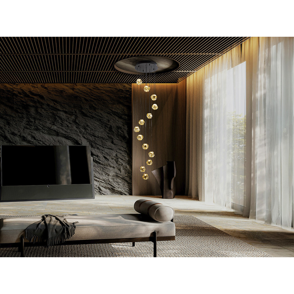 ZARIA-LAMP 13L-NEGRO/BRONC/AMBAR D60 DIM