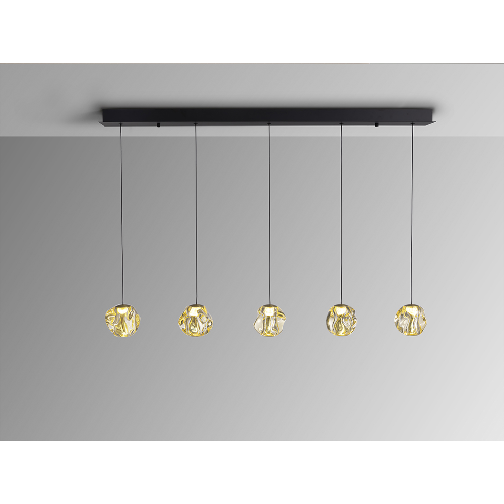 ZARIA- LAMP 5L- NEGRO/BRONCE/AMBAR DIM