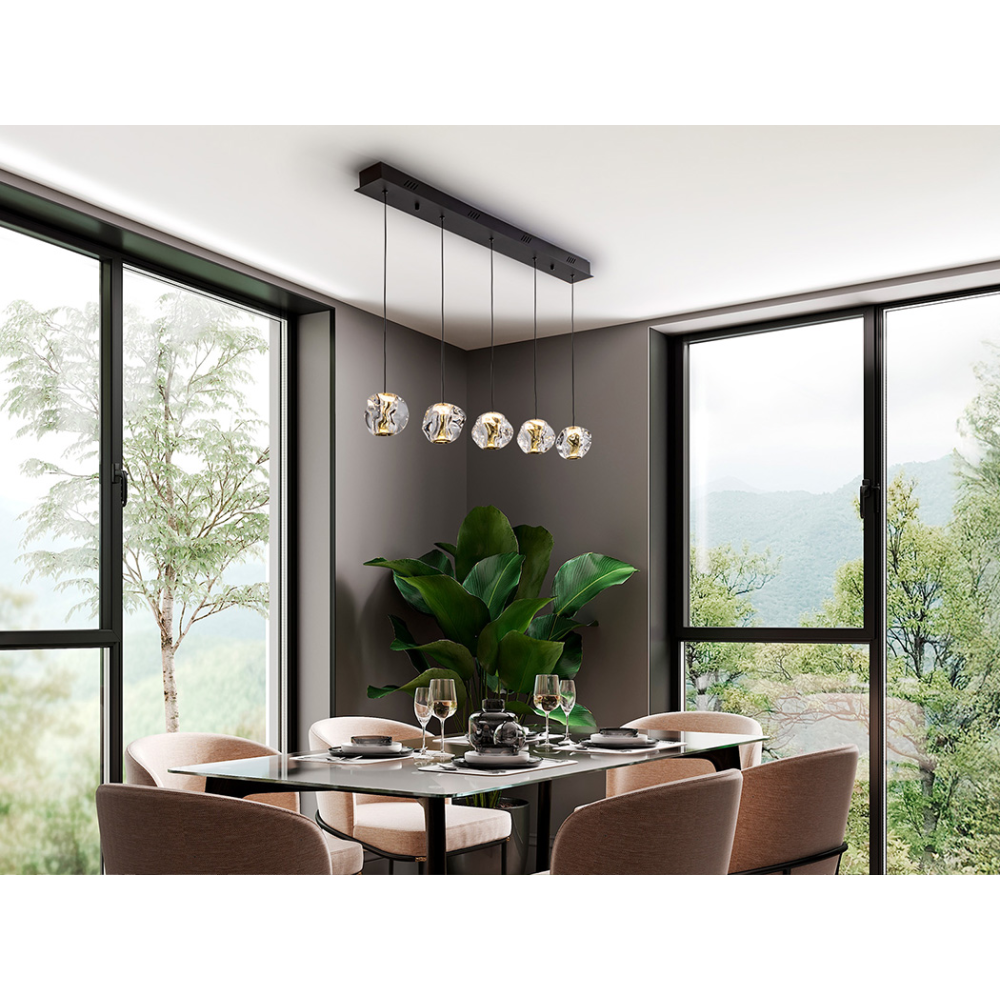 ZARIA- LAMP 5L- NEGRO/ORO/TRANSP DIM