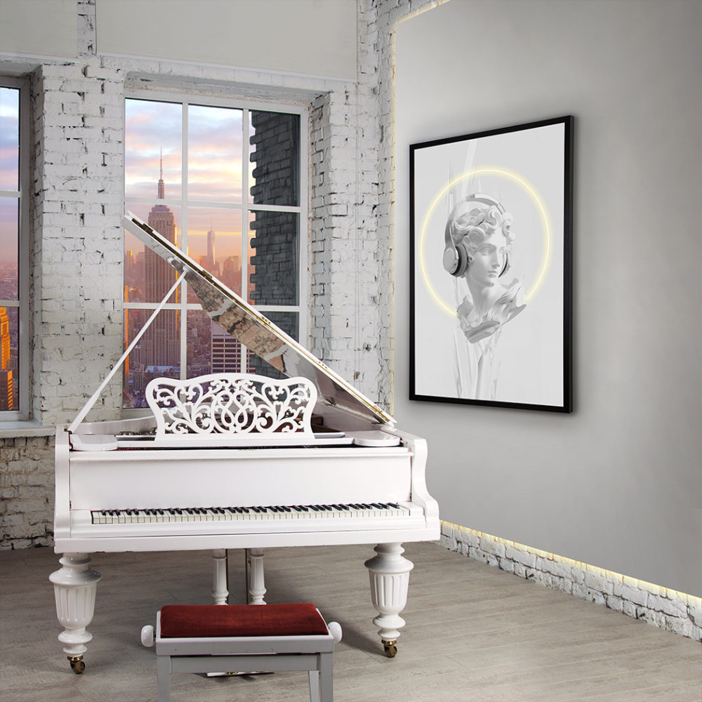 BUSTO BLANCO-CUADRO LUZ LED 80X120