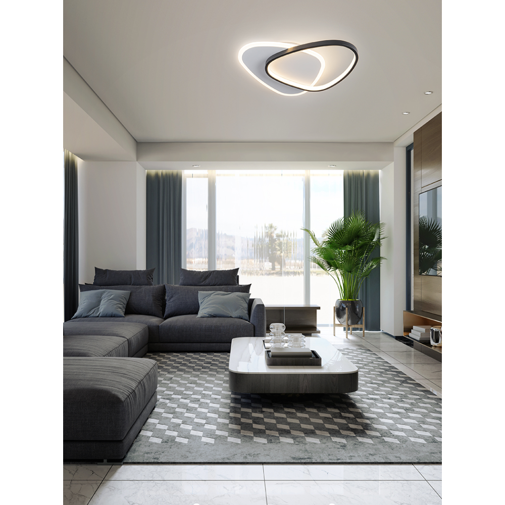 ROMO- PLAFON-APLIQUE BLANCO-NEGRO