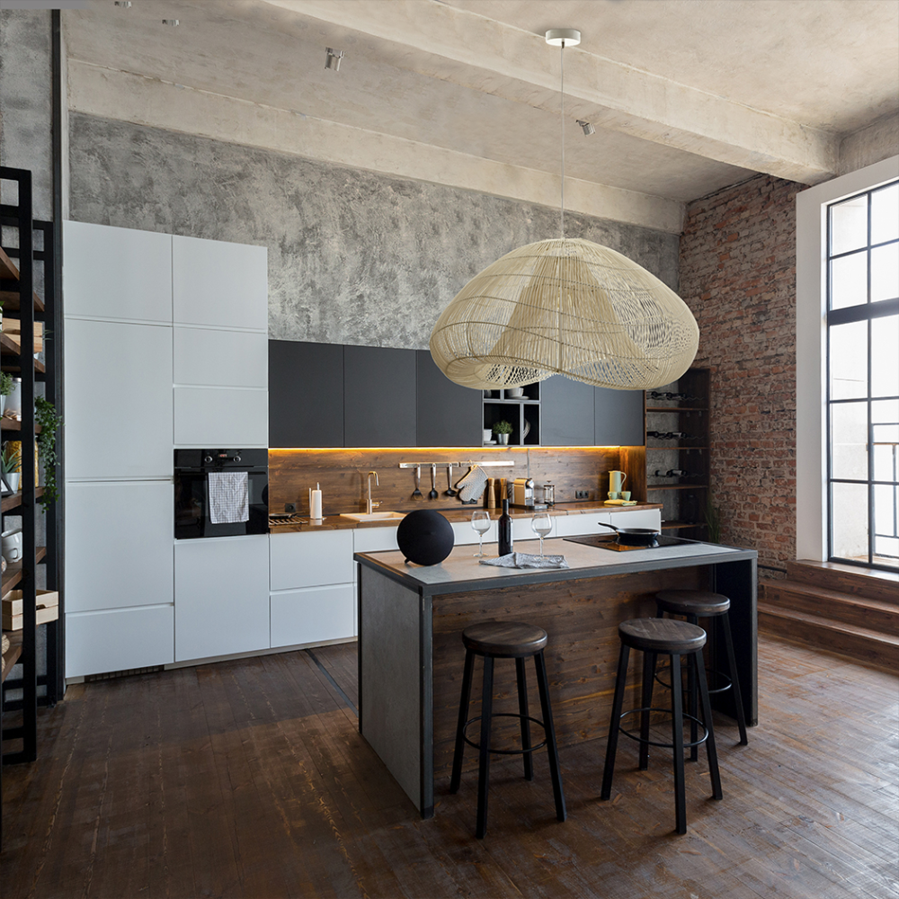 SABAH- LAMPARA RATAN BLANCO 100CM