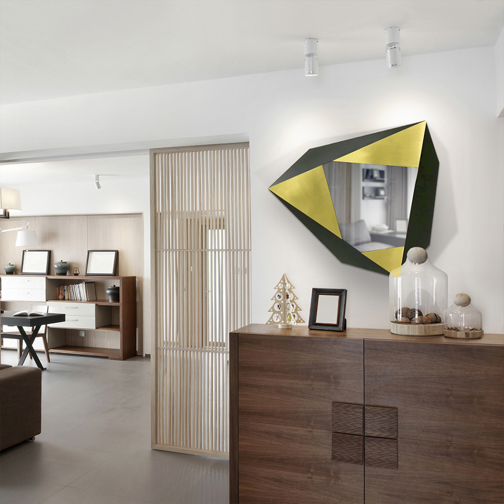 FACETAS-ESPEJO ACERO ORO/NEGRO