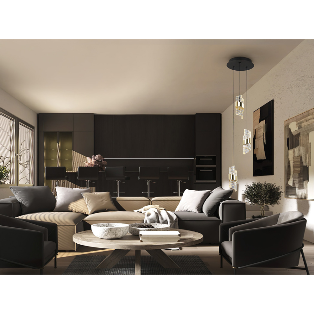 ILIADA- LAMPARA 3L NEGRO-ORO