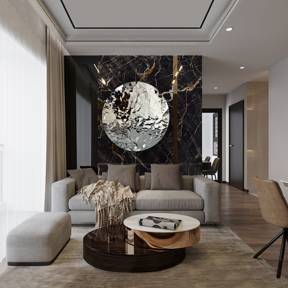 POLYEDRIC-BAJORRELIEVE ACERO CROMADO