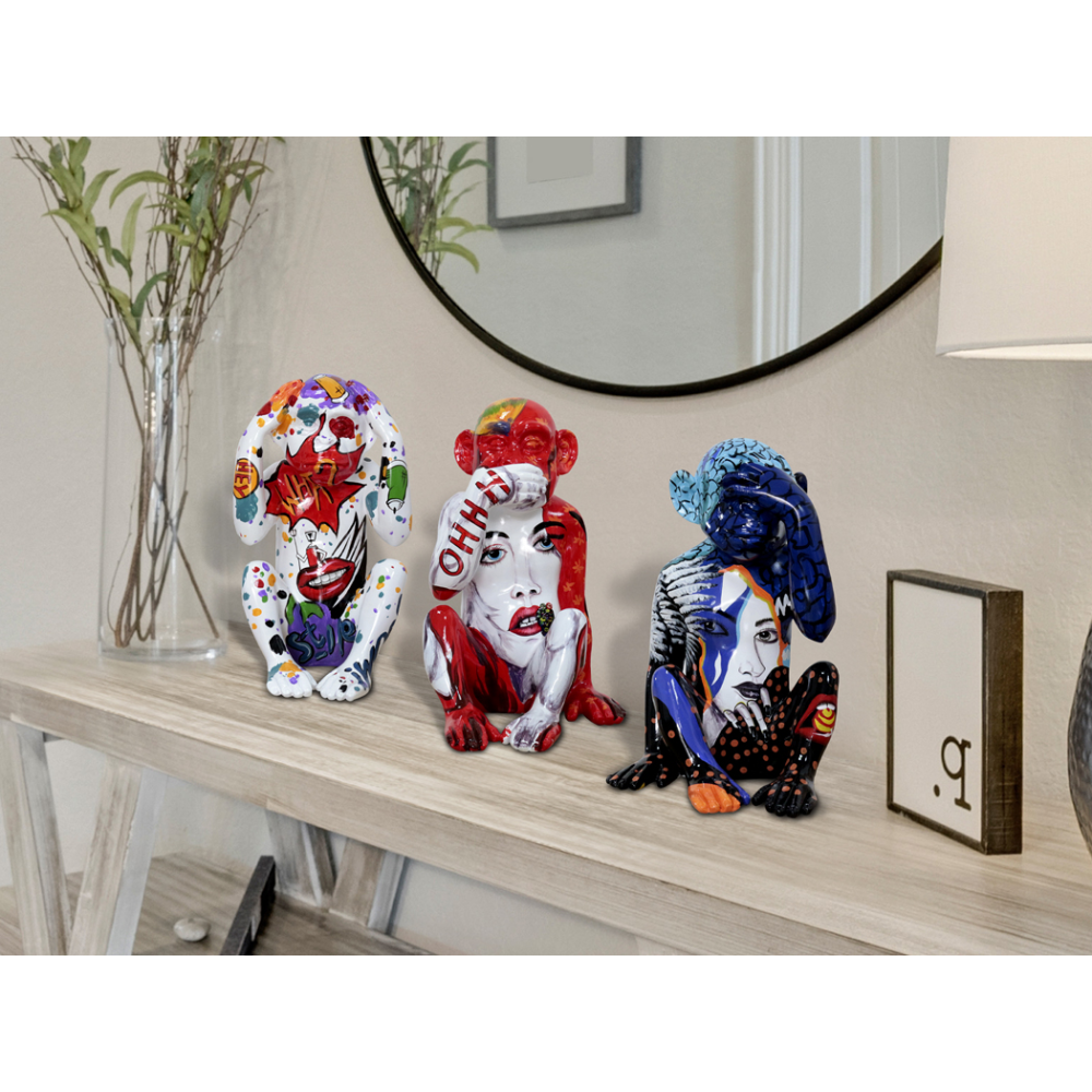 MONOS SABIOS- SET 3 FIGURAS GRAFITI