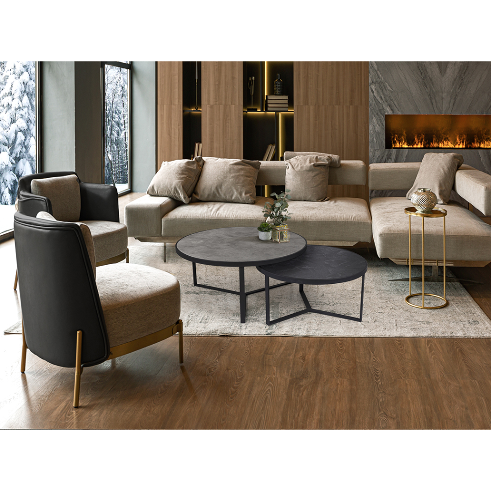 NAIRA -SET MESAS- T GRIS-NEGRO