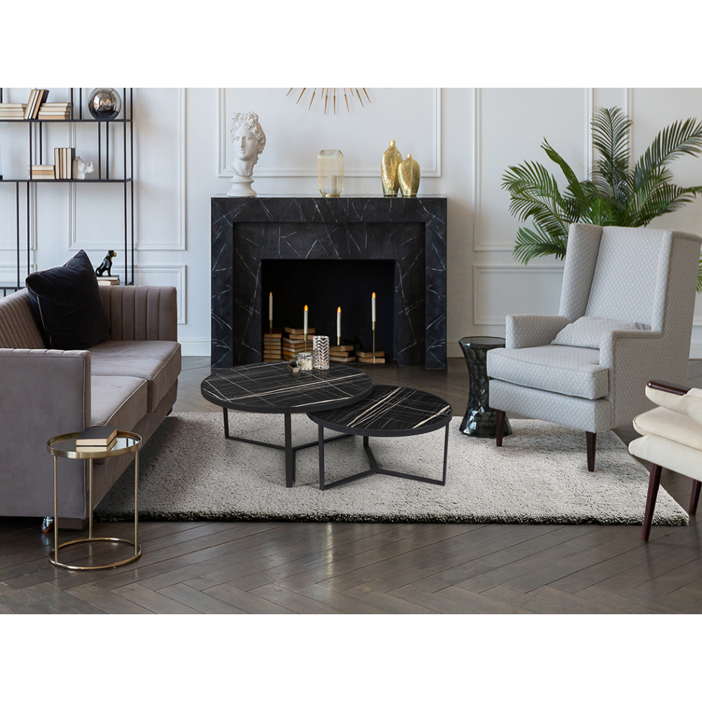 NAIRA -SET MESAS- T MARMOL NEGRO