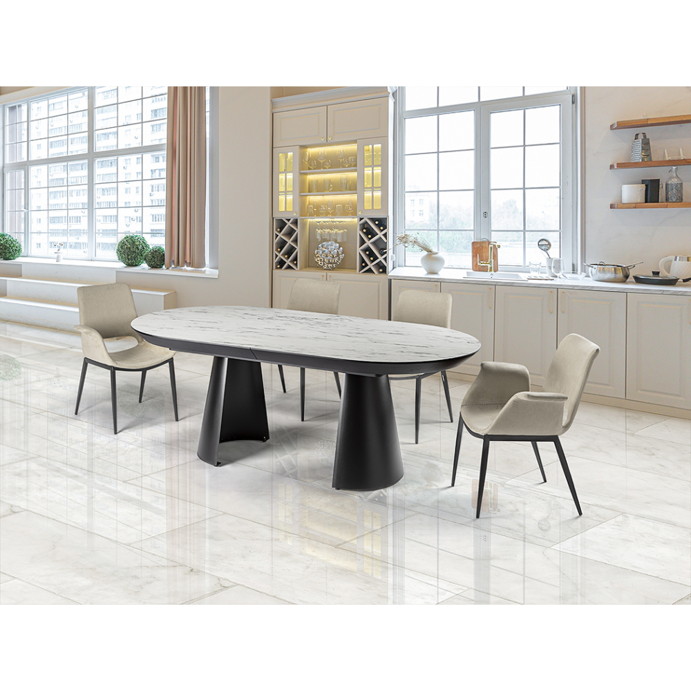 CAPRI-MESA COMEDOR- T MARMOL BLANCO