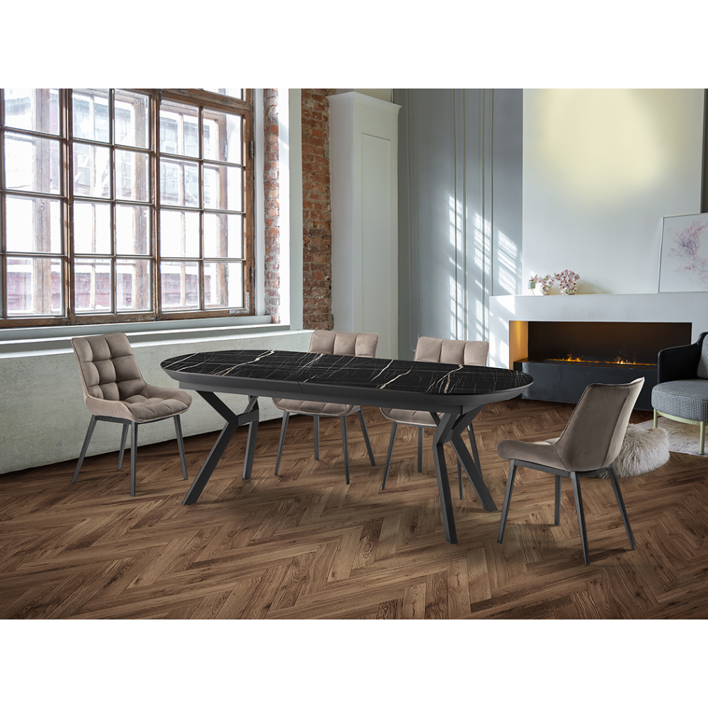 ANTEA- MESA COMEDOR- T MARMOL NEGRO